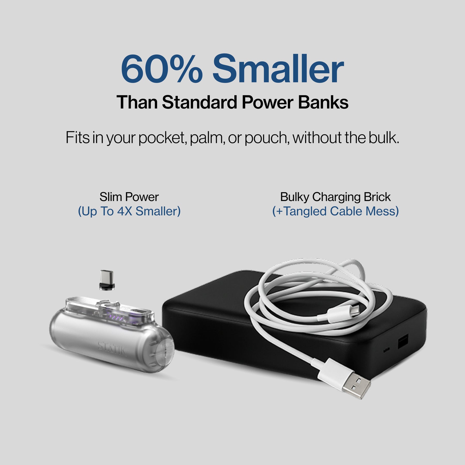 Snap-N-Charge | Ultra Tiny Power Bank | 70% Off LP4B