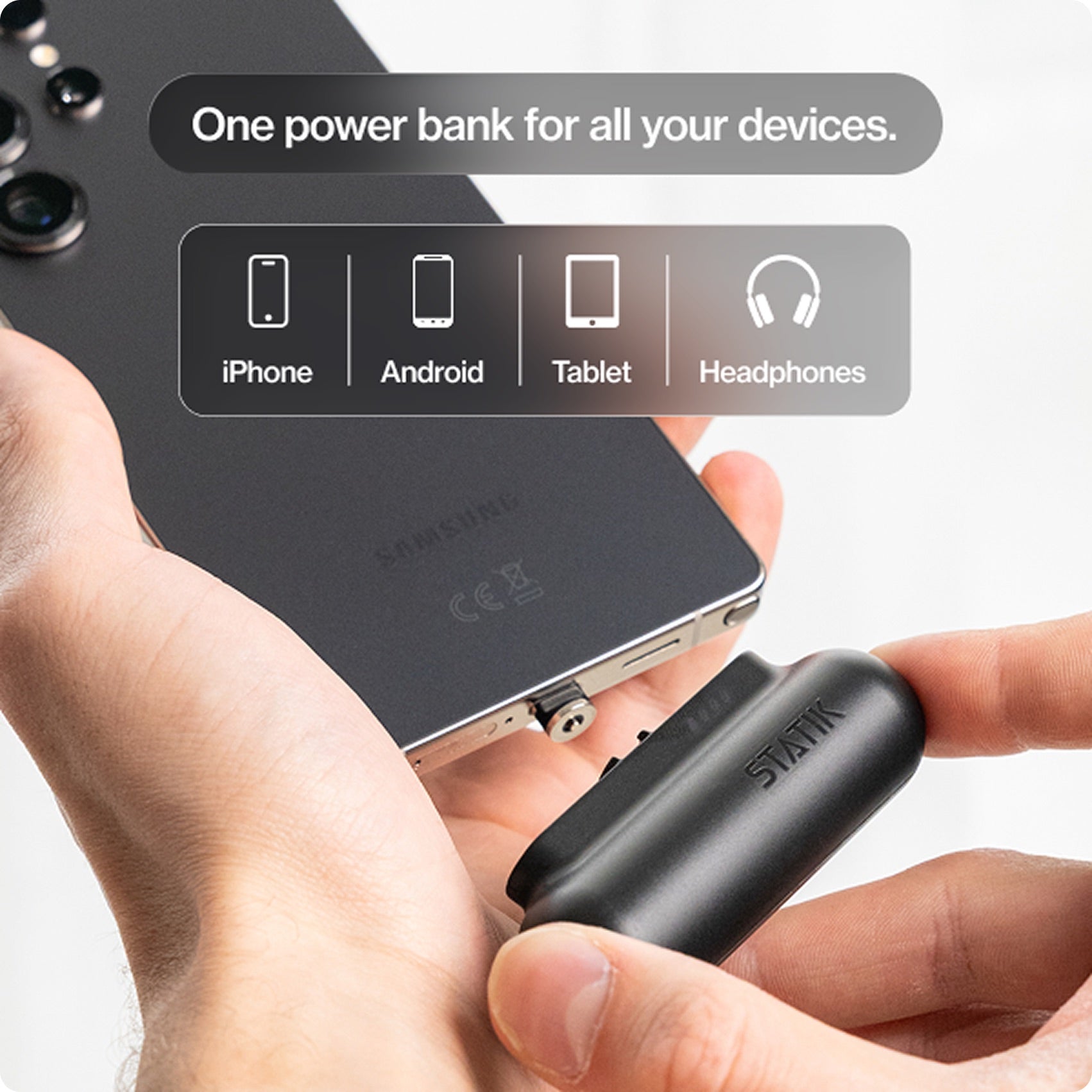 Snap-N-Charge Universelle magnetische Powerbank 