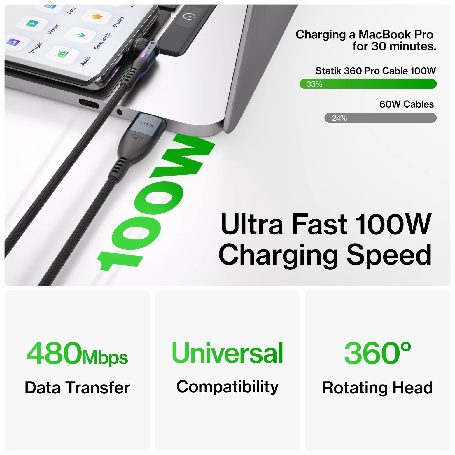 Statik® 360 Universal Rotating Charging Cable