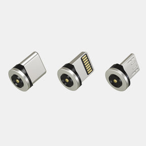 Magnetic Tips – USB-C, Lightning and Micro-USB tips, magnetic face view