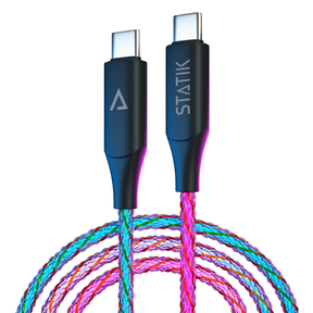 GloBright® USB-C | Braided LED Cable | 100W BlitzCharge