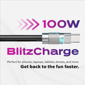 ツモチャージ | 100W シリコン充電ケーブル |黒