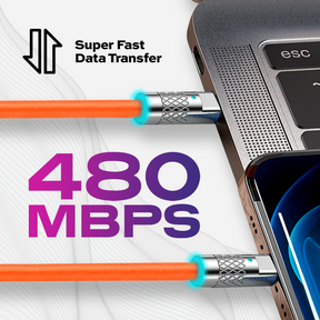 ツモチャージ | 100W シリコン充電ケーブル |オレンジ