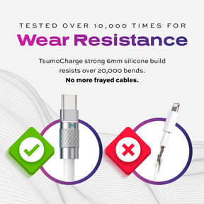 TsumoCharge® | 100W Silicone Charging Cable | White