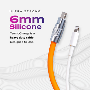 ツモチャージ | 100W シリコン充電ケーブル |オレンジ